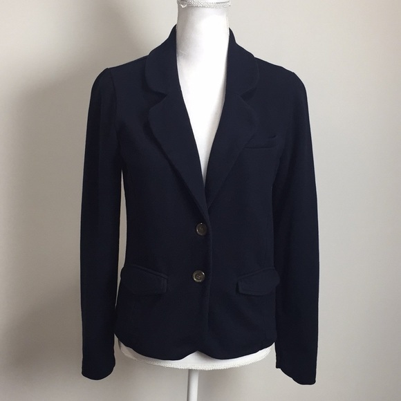 J. Crew Jackets & Blazers - J. Crew Navy Cotton Knit Blazer